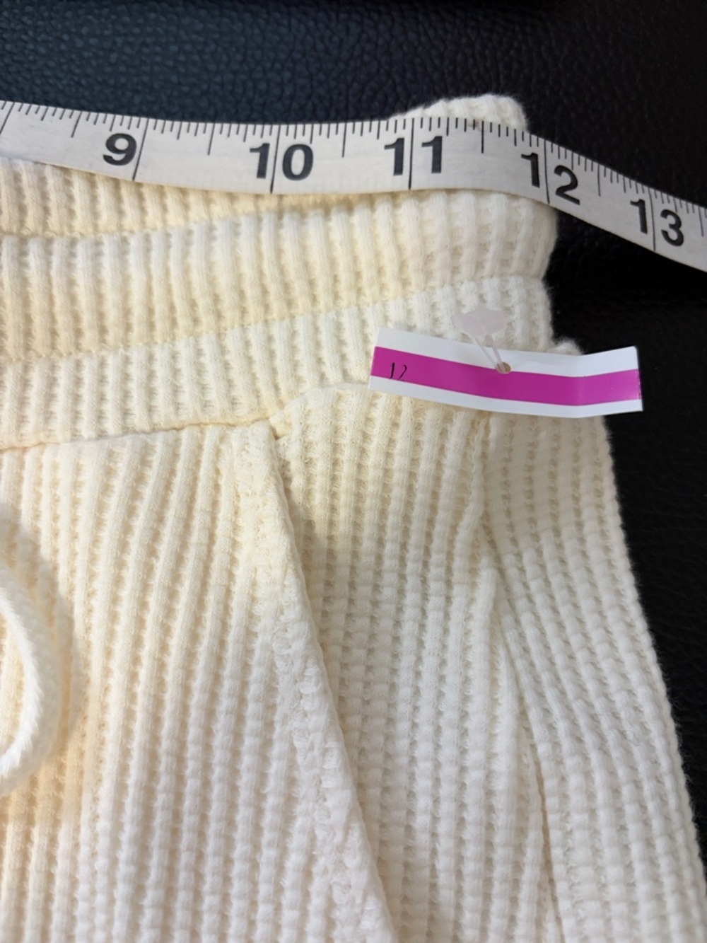 THE RANGE Waffle knit cotton blend shorts Ecru Cream Sz XS NEW - Picture 8 of 12